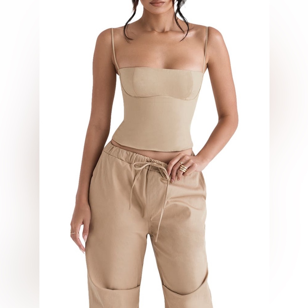 House of CB “Audette corset top with matching cargo pants”